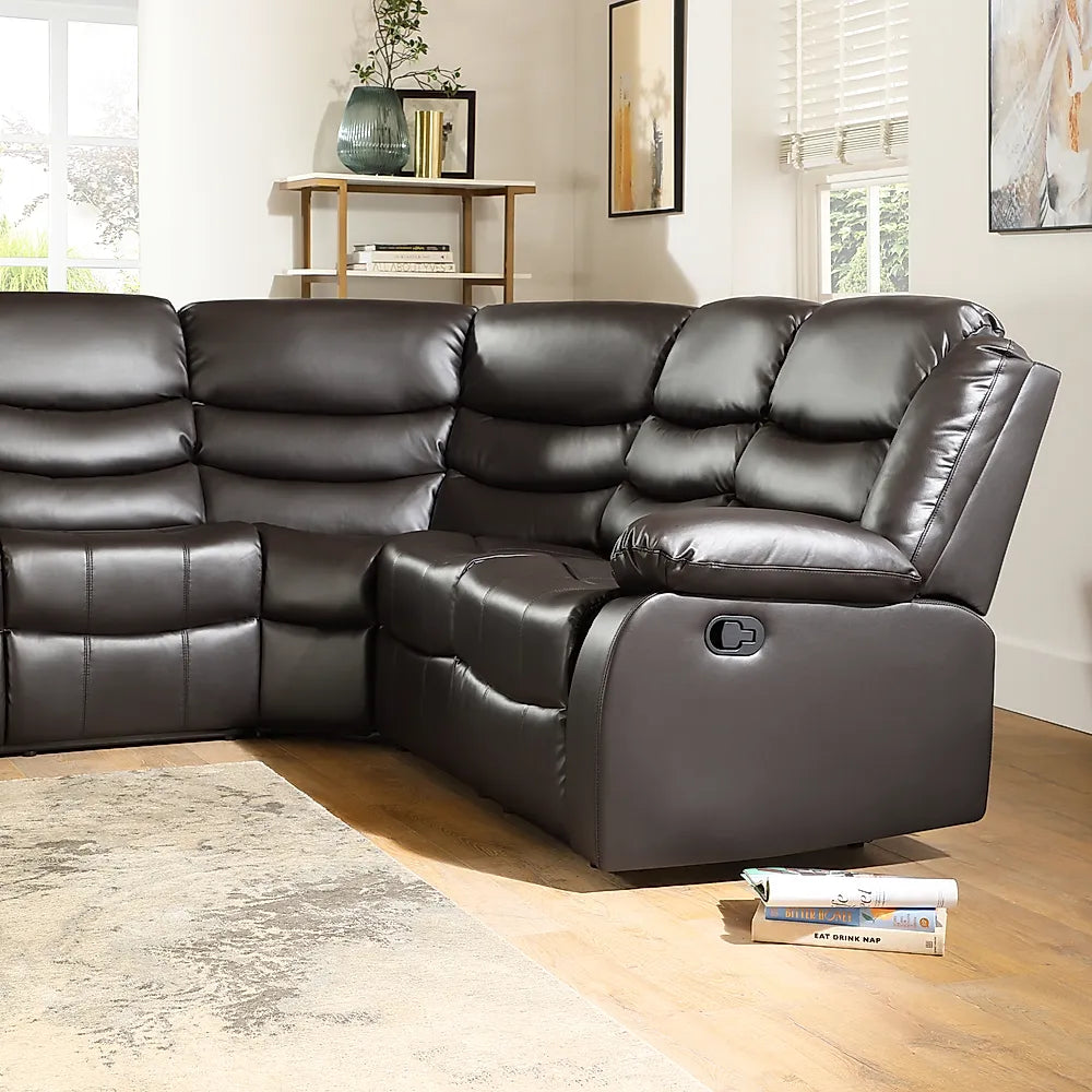 ROMA LEATHER RECLINER CORNER SOFA