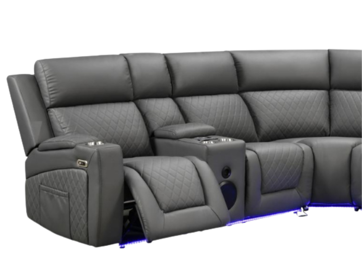 Foster Electric Recliner Corner Leather Sofa