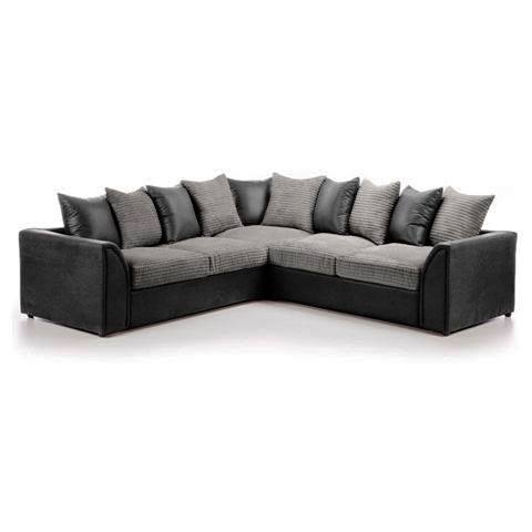 BYRON 5 SEATER CORNER SOFA WITH LEATHER