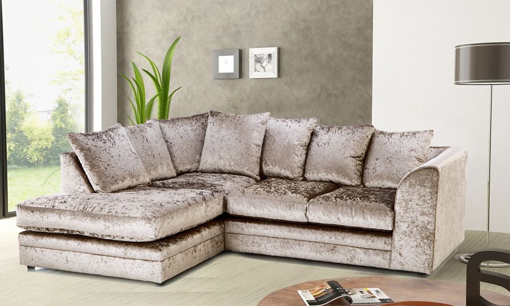 CRUSHED VELVET CORNER SOFA