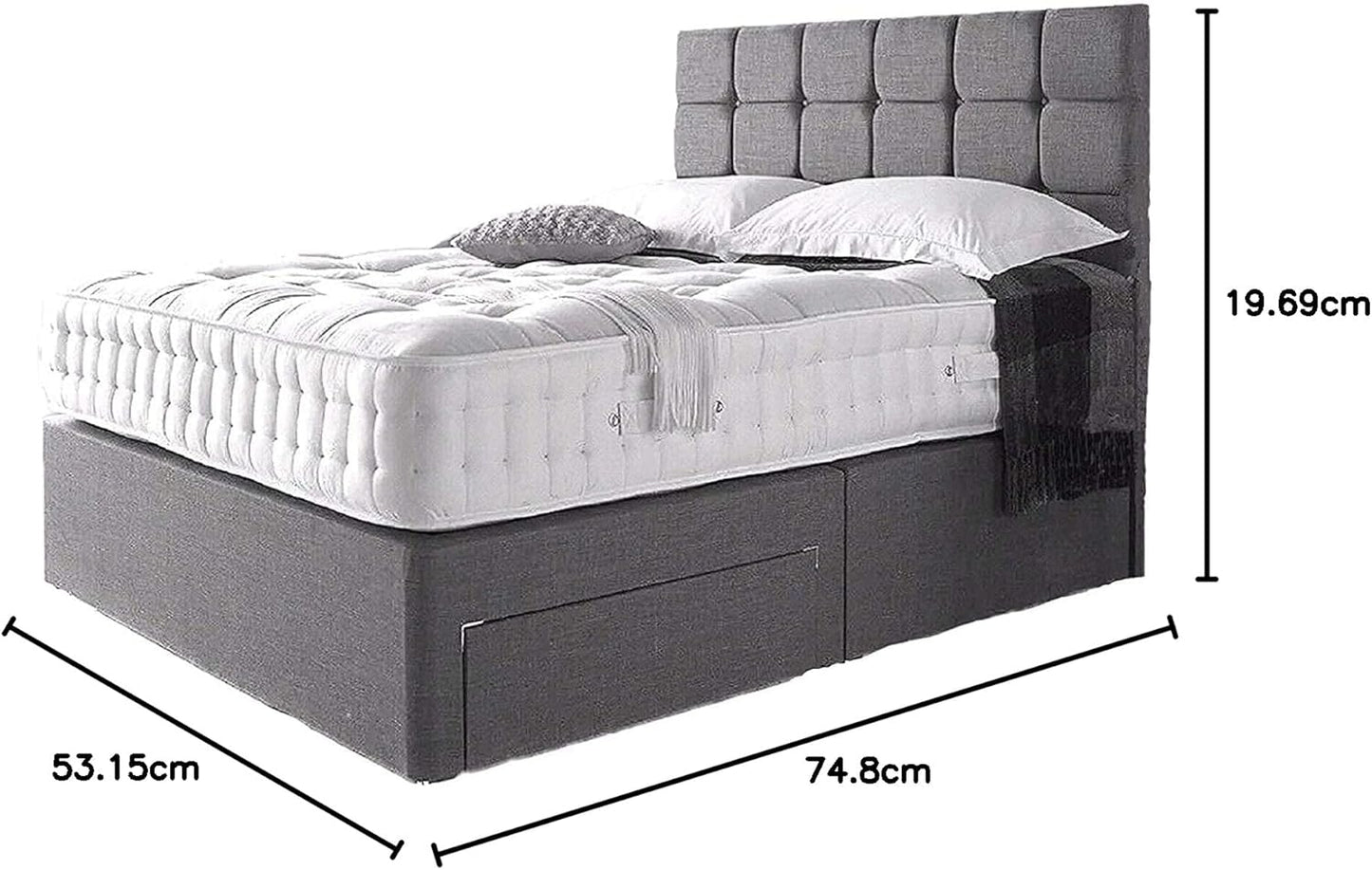 DIVAN  BED CUBED HEADBOARD