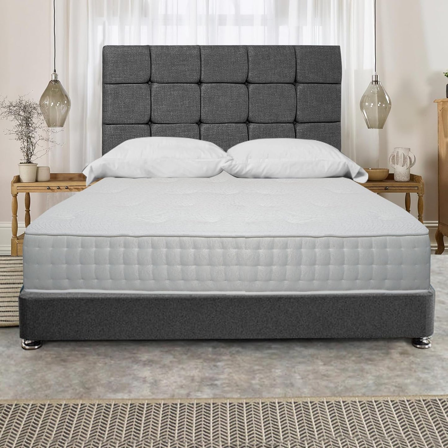 DIVAN BED CUBED HEADBOARD