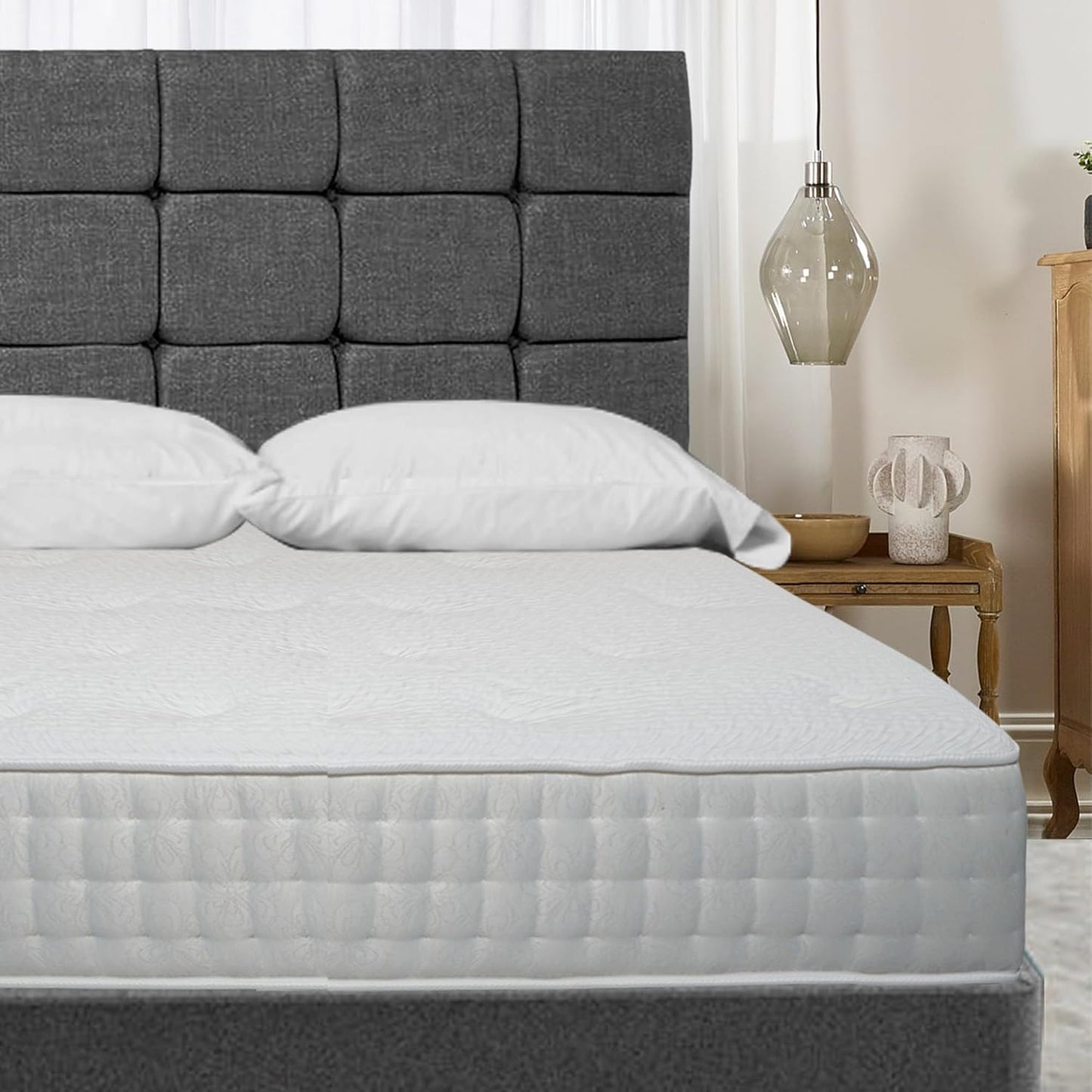 DIVAN  BED CUBED HEADBOARD