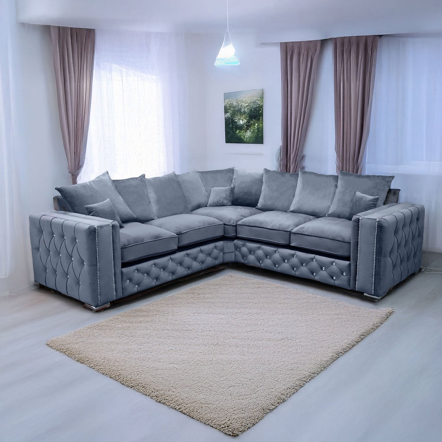 LILLY CHESTERFIELD CORNER SCATTERBACK – FIBRE FILLED