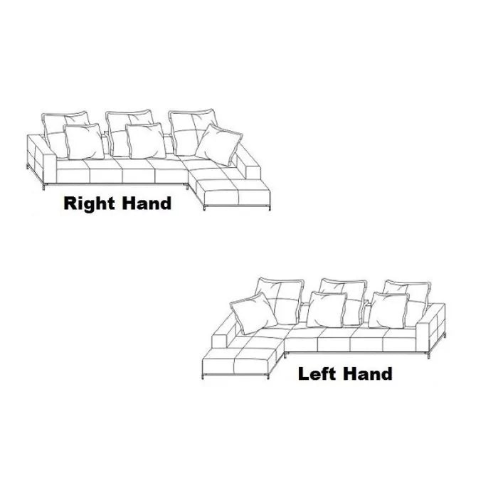 DYLAN PLUSH VELVET 4 SEATER SINGLE ARM CORNER SOFA