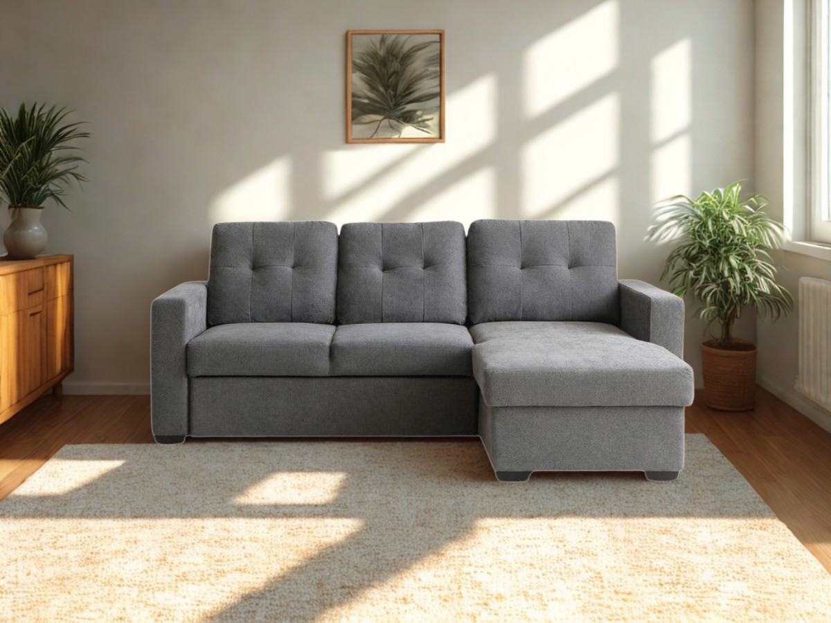 Francesca L Shape Sofa Bed Grey With Storage