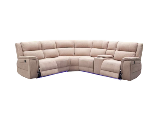 Hanna Cream Micro Fabric Electric Corner Sofa