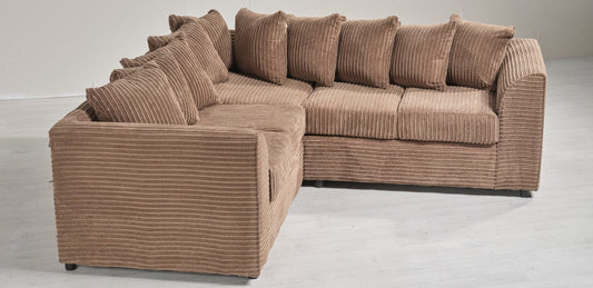 2C2 BEIGE JUMBO CORD LARGE CORNER SOFA