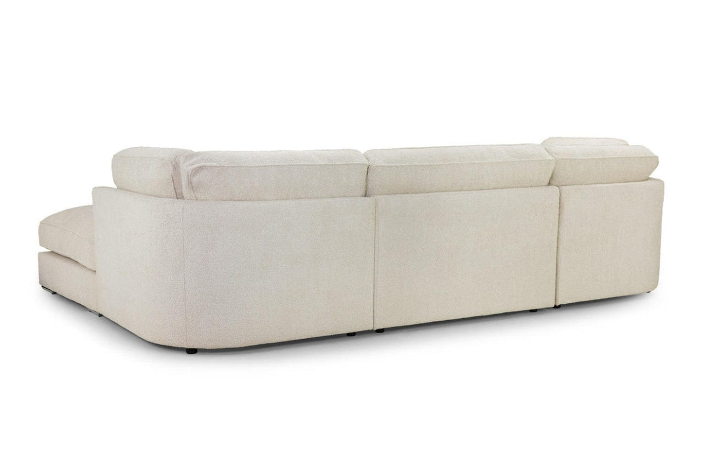 U-SHAPE BOUCLE FABRIC SOFA GREY & CREAM
