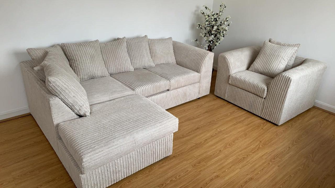 LUXURY JUMBO CORD CORNER SOFAS – ULTIMATE COMFORT, UNBEATABLE STYLE!
