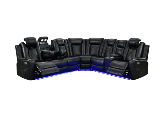 Electric Recliner Corner Sofa Sianna Aire Leather