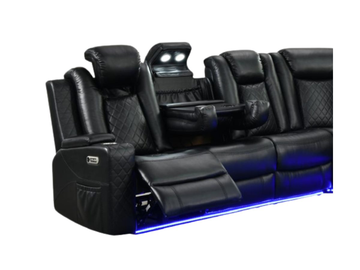 Electric Recliner Corner Sofa Sianna Aire Leather