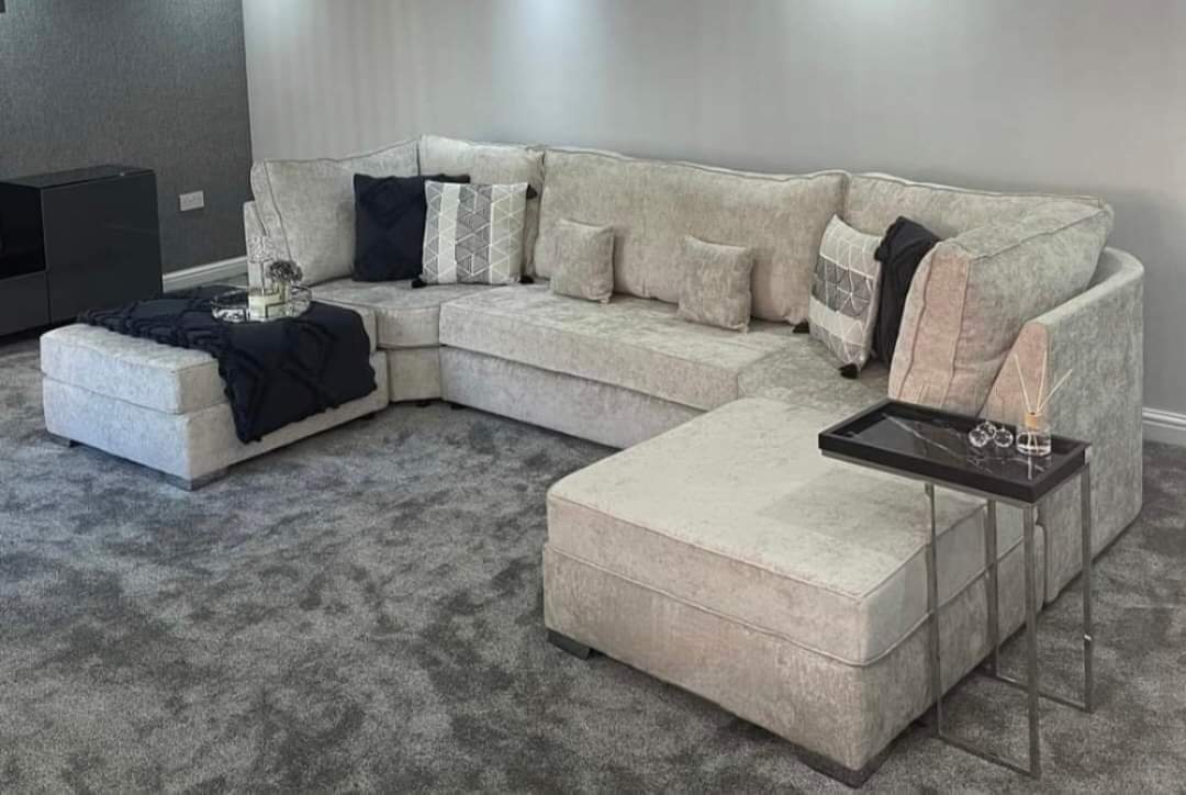 LARGE BISHOP U-SHAPE SOFA – SPACIOUS LUXURY WITH REMOVABLE STOOLS!