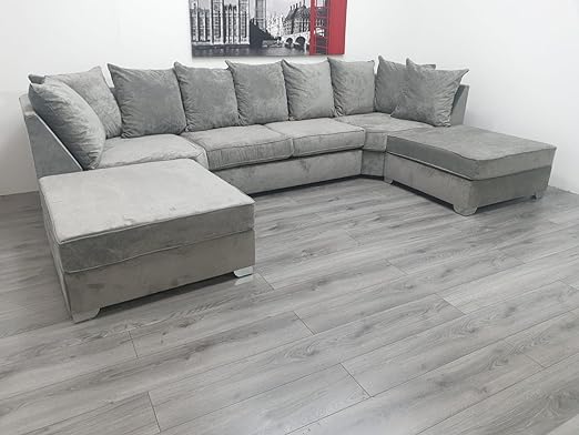 LARGE BISHOP U-SHAPE SOFA – SPACIOUS LUXURY WITH REMOVABLE STOOLS!