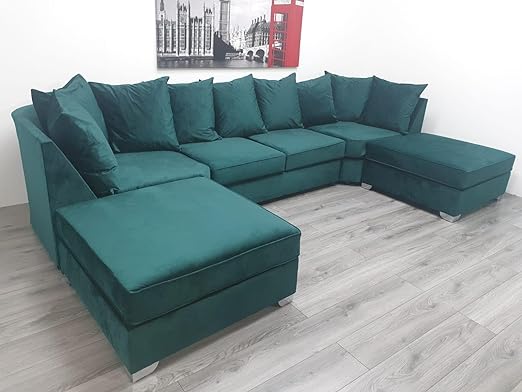 LARGE BISHOP U-SHAPE SOFA – SPACIOUS LUXURY WITH REMOVABLE STOOLS!