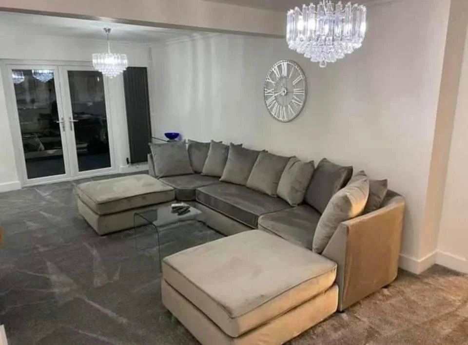 The Bishop Luxe U-Shape Sofa — Comes with 2 Giant Removable Stools!