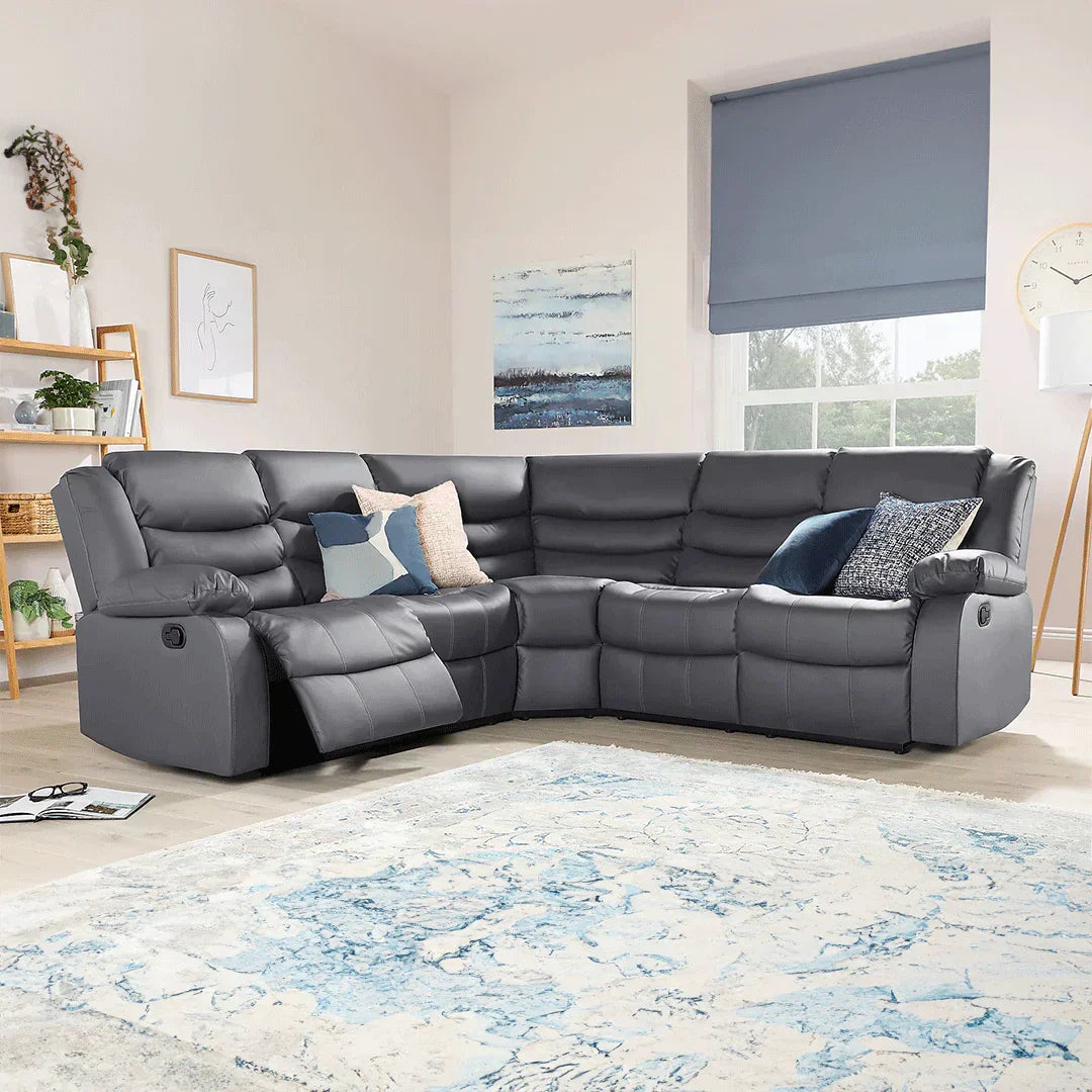 ROMA LEATHER RECLINER CORNER SOFA