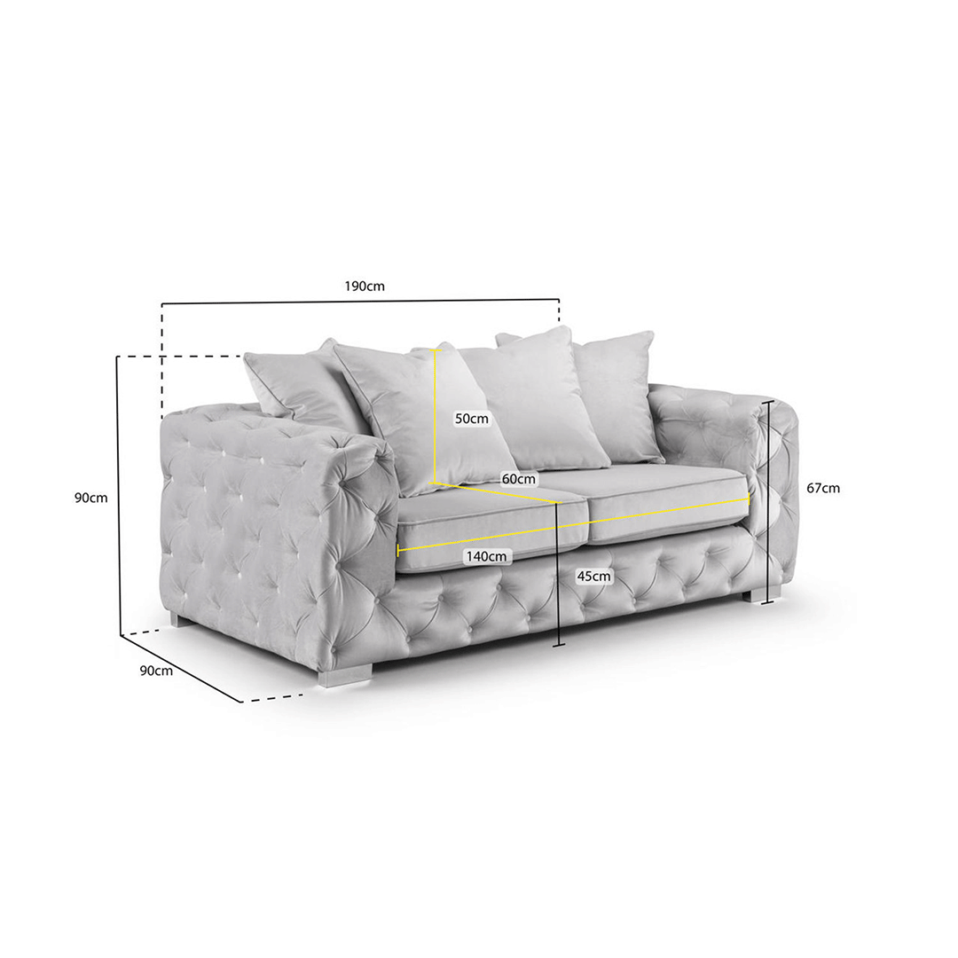 ASHTON 3+2 SEATER SOFA SILVER