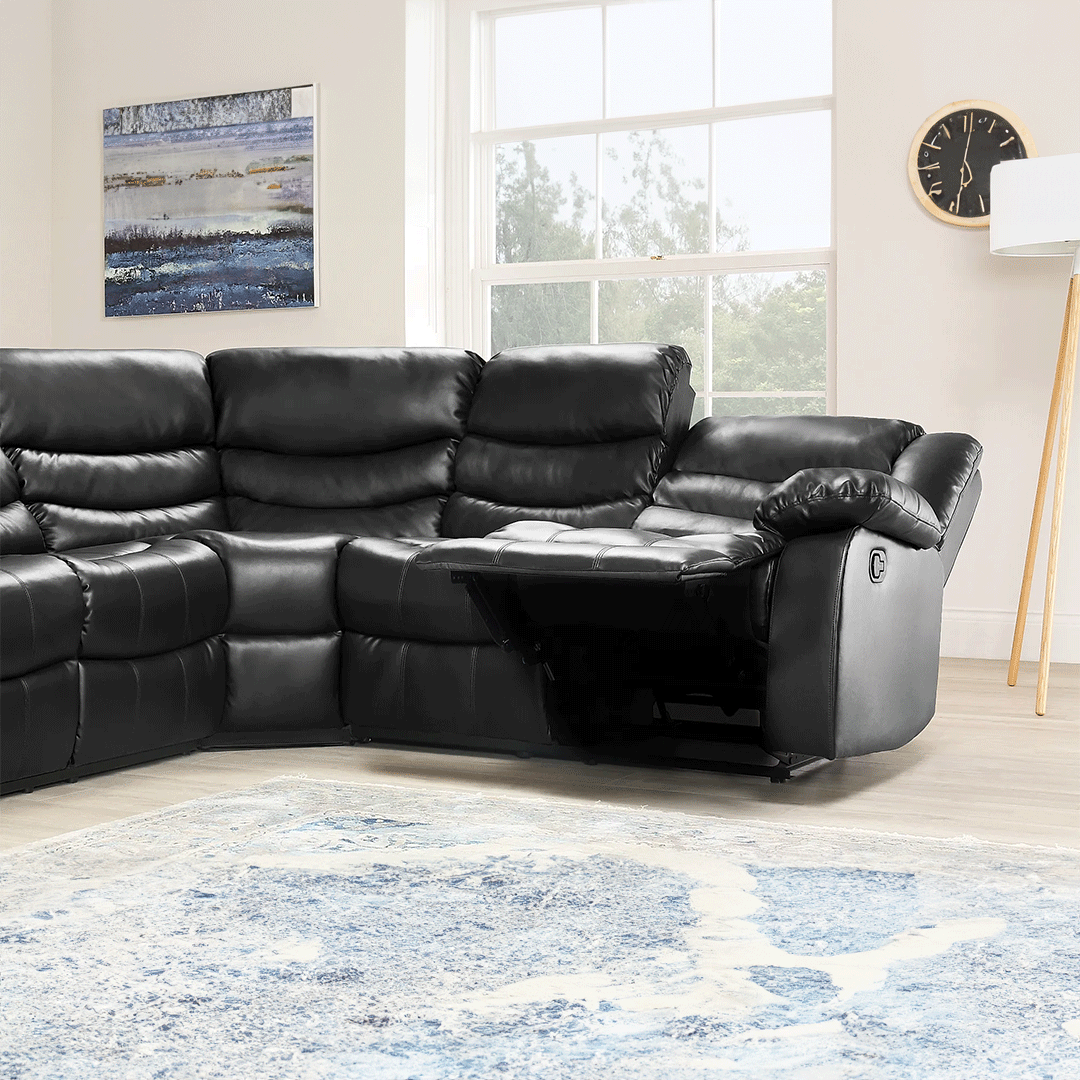 ROMA LEATHER RECLINER CORNER SOFA
