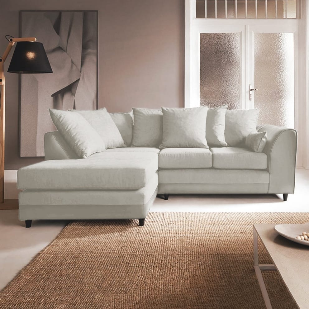 DYLAN PLUSH VELVET 4 SEATER SINGLE ARM CORNER SOFA