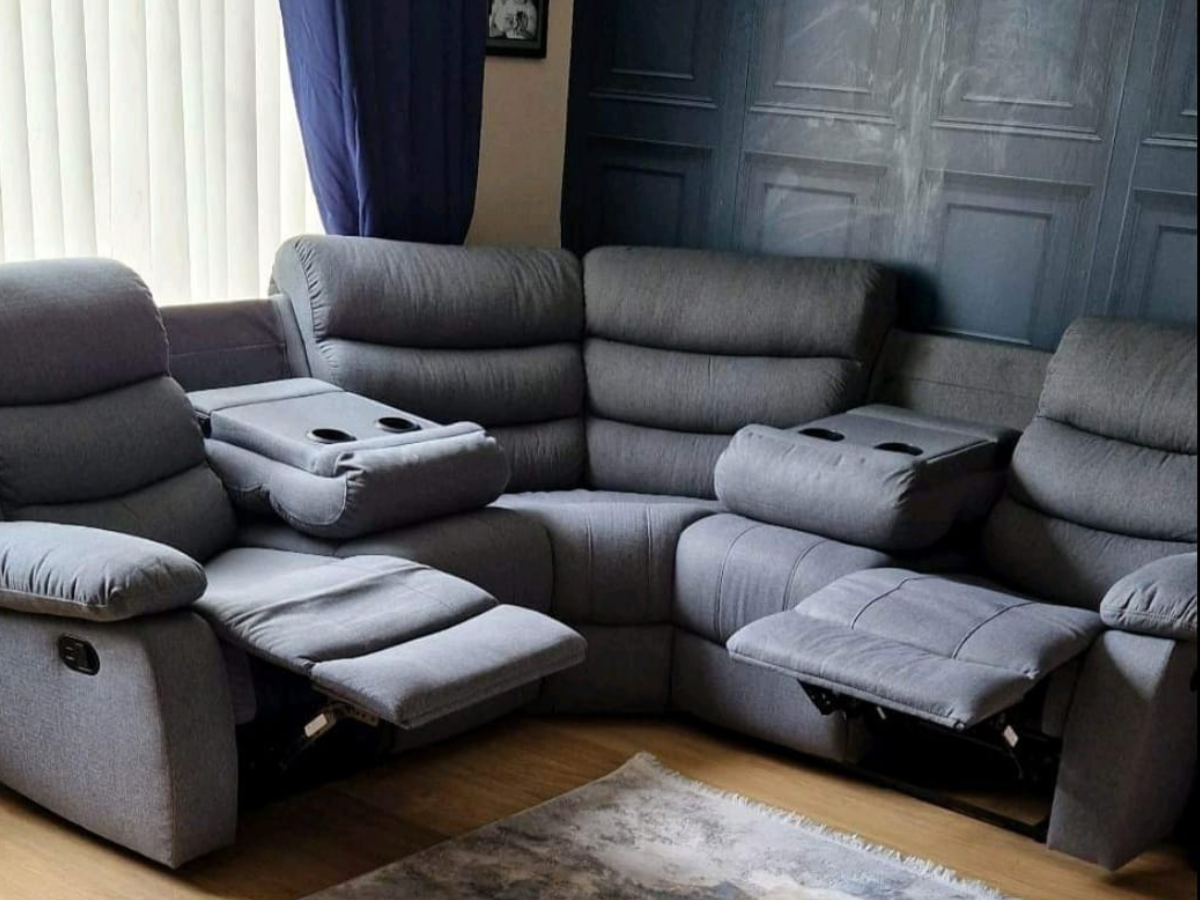 Sorrentino Grey Fabric Corner Sofa